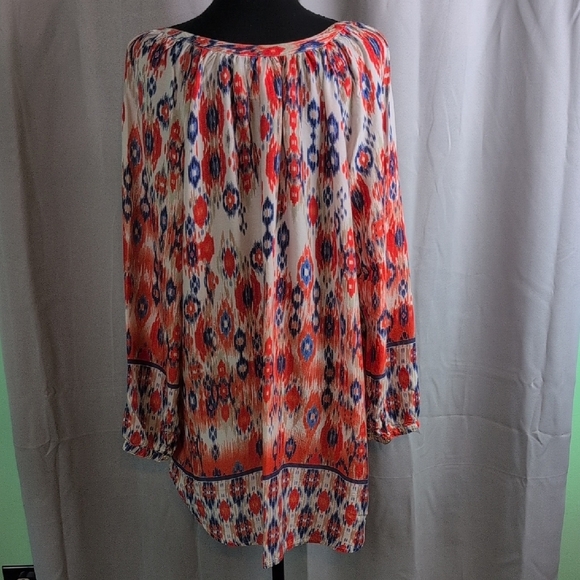 Beachlunchlounge Relaxed Orange and Blue Tunic - Picture 2 of 8